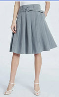 Scoop Women's Pleated Pinstripe Midi Skirt Size 4 NWT