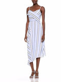 NWT Banana Republic Stripe Strappy Asymmetrical Foldover Dress Sz 6