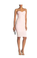 Love by Design Womens One Shoulder Body Con Midi Dress Rose Quartz Pink size L